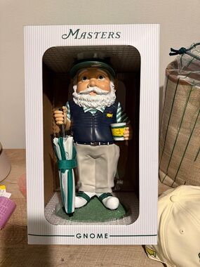 Masters Golf Gnome with Green, Navy and Cream Accents